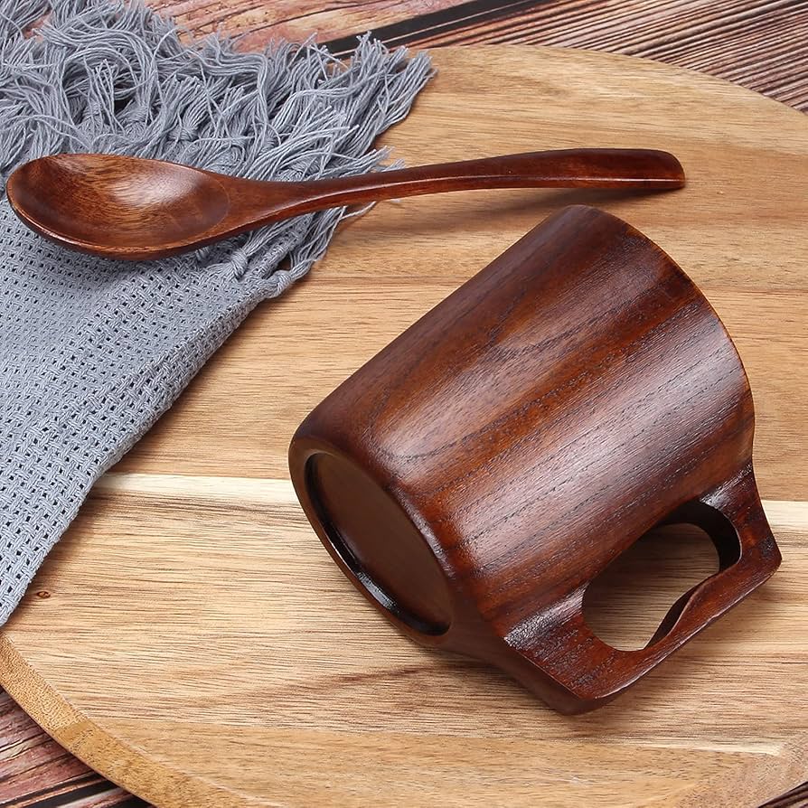 Amazon.com: Handmade Wooden Mugs for Men Women 12 oz Unique
